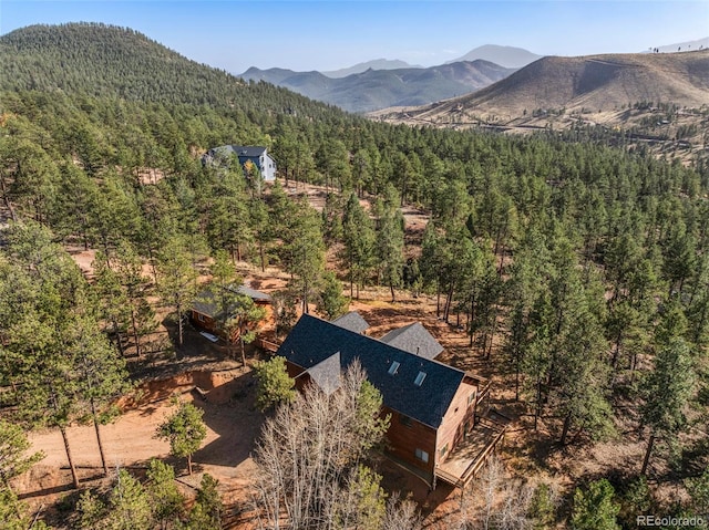 aerial view featuring a mountain view