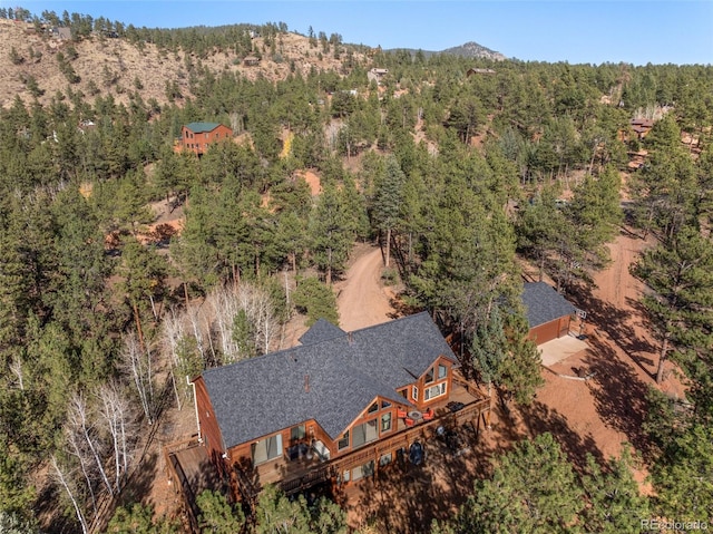 drone / aerial view with a mountain view