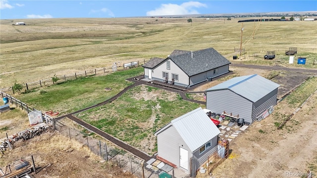 aerial view featuring a rural view