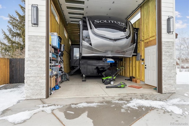 view of garage