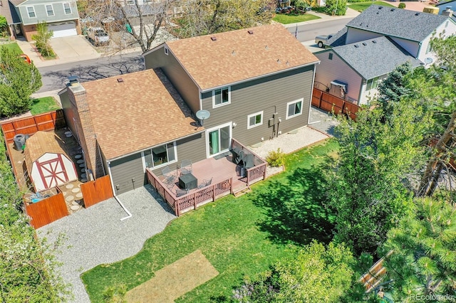 drone / aerial view with a residential view