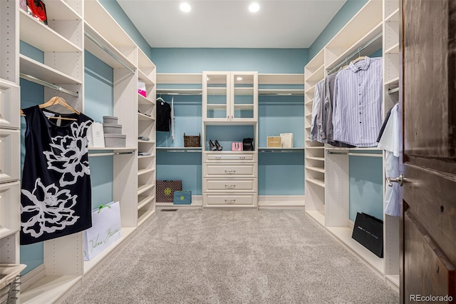 spacious closet with carpet floors