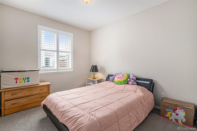 bedroom with carpet