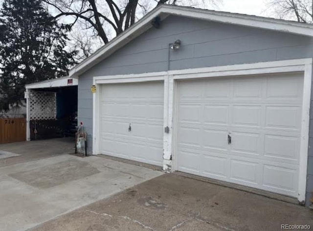 view of garage