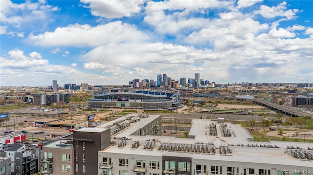 birds eye view of property featuring a view of city