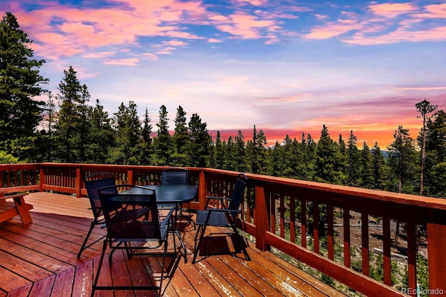 view of deck at dusk