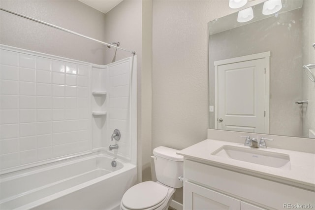 13466 Valentia St, Thornton, CO 80602 - bathroom with washtub / shower combination, toilet, and vanity