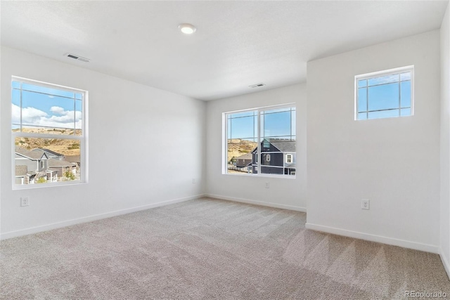 empty room with a wealth of natural light and carpet flooring