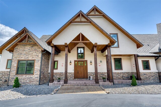 view of front facade featuring covered porch