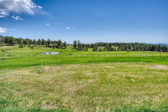 view of yard featuring a rural view