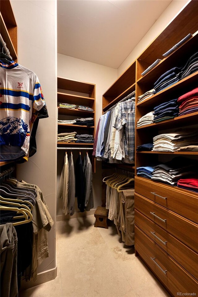 view of walk in closet