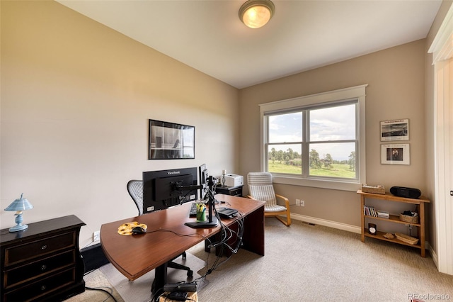 view of carpeted office