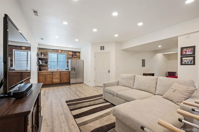 3834 Donnington Cir, Castle Rock, CO 80104 - living room with recessed lighting and light wood-style floors