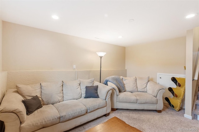 1209 Maxwell St, Colorado Springs, CO 80906 - living room featuring light colored carpet and recessed lighting