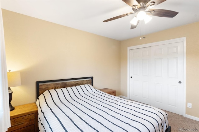 1209 Maxwell St, Colorado Springs, CO 80906 - bedroom featuring carpet flooring, a ceiling fan, and a closet