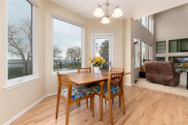 4814 S Upham Ct, Littleton, CO 80123 - dining space featuring a chandelier and light wood-style flooring