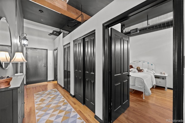 hall featuring light wood-type flooring