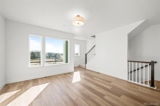 empty room featuring light hardwood / wood-style flooring