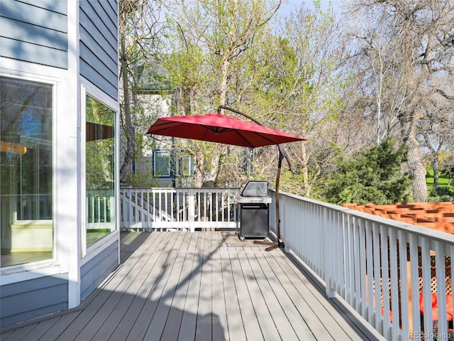 14084 E Hampden Pl, Aurora, CO 80014 - wooden deck featuring a grill