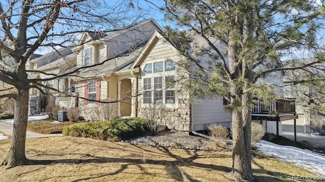 view of front of property featuring central AC