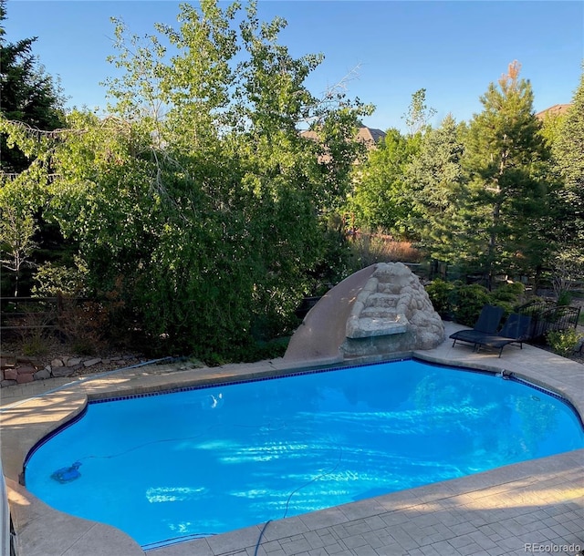 outdoor pool with fence