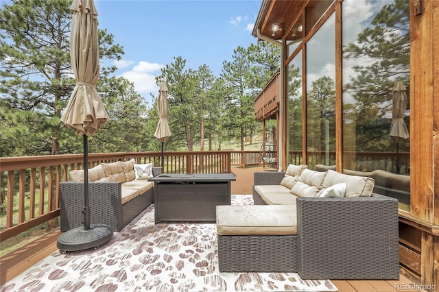 29266 S Sunset Trl, Conifer, CO 80433 - wooden terrace featuring an outdoor hangout area