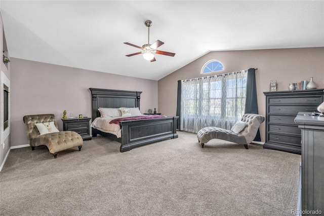 2938 S Zeno Way, Aurora, CO 80013 - bedroom with vaulted ceiling, carpet flooring, and ceiling fan
