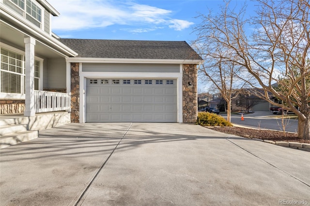 view of garage