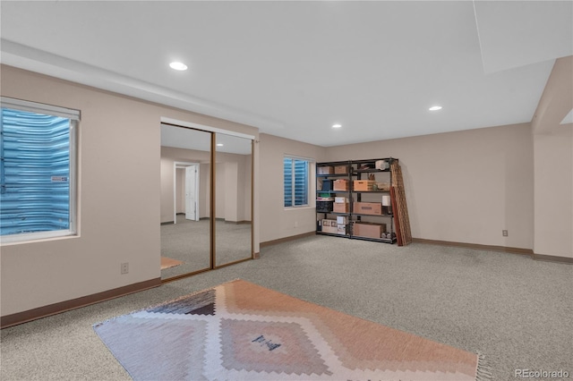 10087 E Hawaii Pl, Aurora, CO 80247 - finished below grade area with recessed lighting and carpet flooring