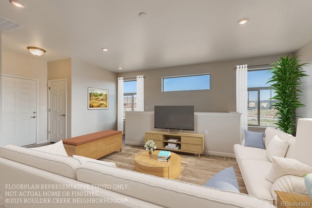881 W 128th Pl, Westminster, CO 80234 - living area featuring wood finished floors and recessed lighting