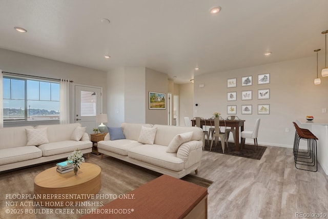 881 W 128th Pl, Westminster, CO 80234 - living area featuring wood finished floors and recessed lighting