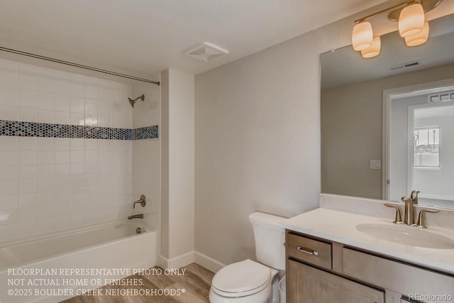 881 W 128th Pl, Westminster, CO 80234 - bathroom with vanity, shower / bathtub combination, and wood finished floors