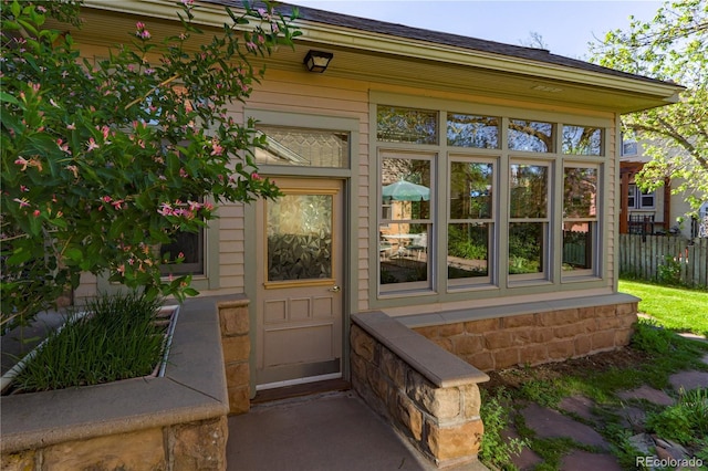 view of doorway to property