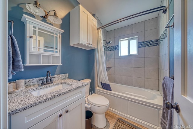 10145 Piute Dr, Salida, CO 81201 - full bath with toilet, shower / bath combo, and vanity