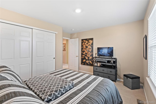 9290 Melborne Ct, Parker, CO 80134 - carpeted bedroom with baseboards, a closet, and recessed lighting
