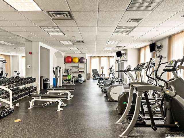 400 E 3rd Ave Unit 305, Denver, CO 80203 - exercise room with a paneled ceiling
