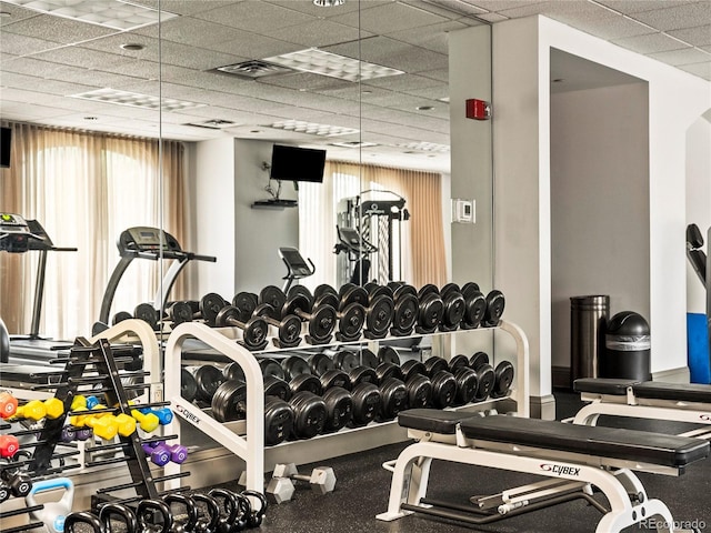 400 E 3rd Ave Unit 305, Denver, CO 80203 - gym featuring a drop ceiling