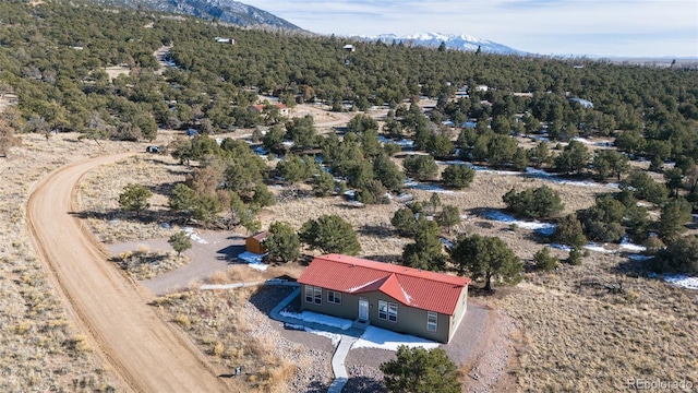 2037 Lost Cave Way, Crestone, CO 81131 - view of subject property featuring a mountainous background and a heavily wooded area