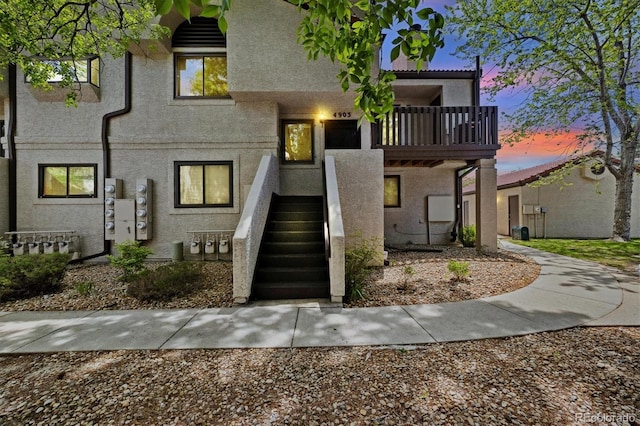 view of front of home with stucco siding