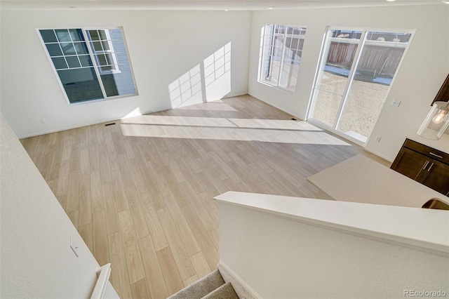 entrance foyer with light hardwood / wood-style flooring