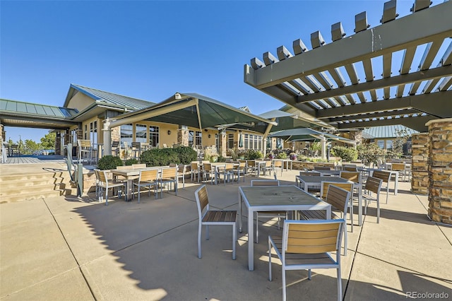 view of patio with a pergola