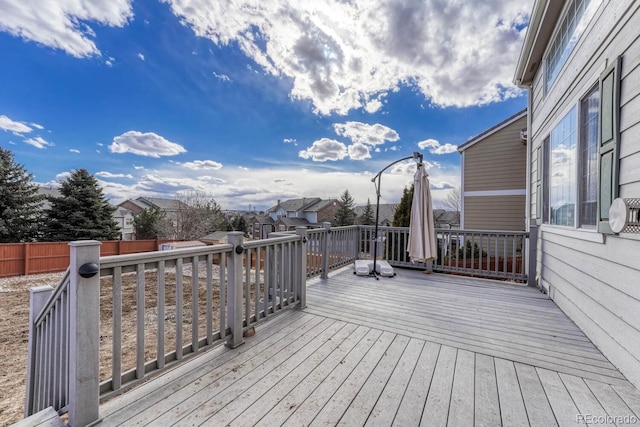 deck featuring fence