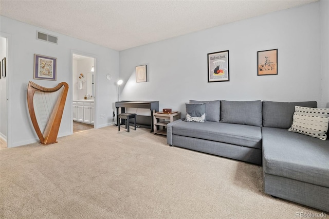 1060 S Parker Rd Unit 19, Denver, CO 80231 - living area with carpet, baseboards, and a textured ceiling