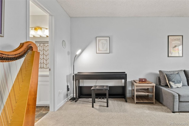 1060 S Parker Rd Unit 19, Denver, CO 80231 - living area with a textured ceiling and carpet