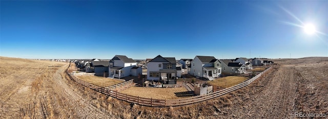 bird's eye view with a residential view