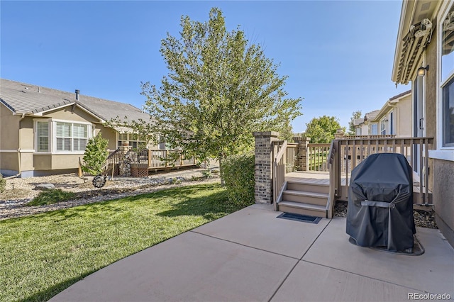 view of patio / terrace with a wooden deck