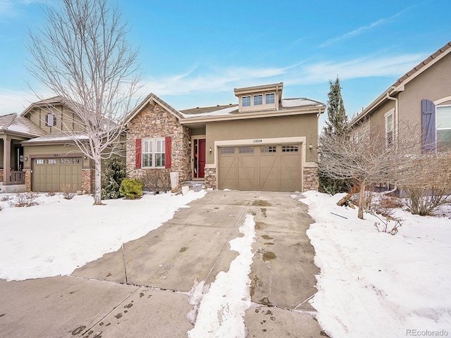 view of front of house with a garage