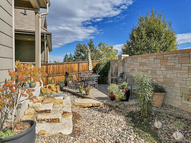 view of yard featuring a patio area