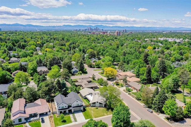 bird's eye view featuring a mountain view