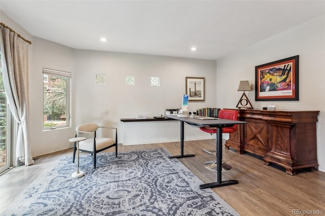 6338 Spotted Fawn Run, Littleton, CO 80125 - office with wood finished floors and recessed lighting